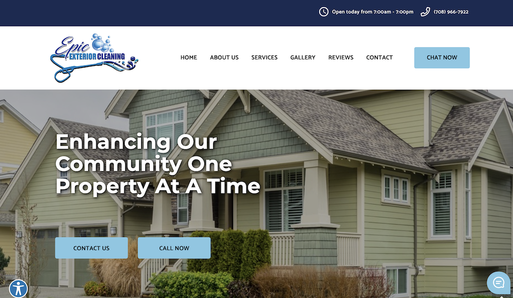 Captura de Imagen del Sitio Web de Lavado a Presion de Epic Exterior Cleaning
